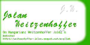 jolan weitzenhoffer business card